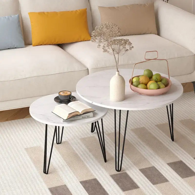 27.56 Round Nesting Coffee Table Set of 2