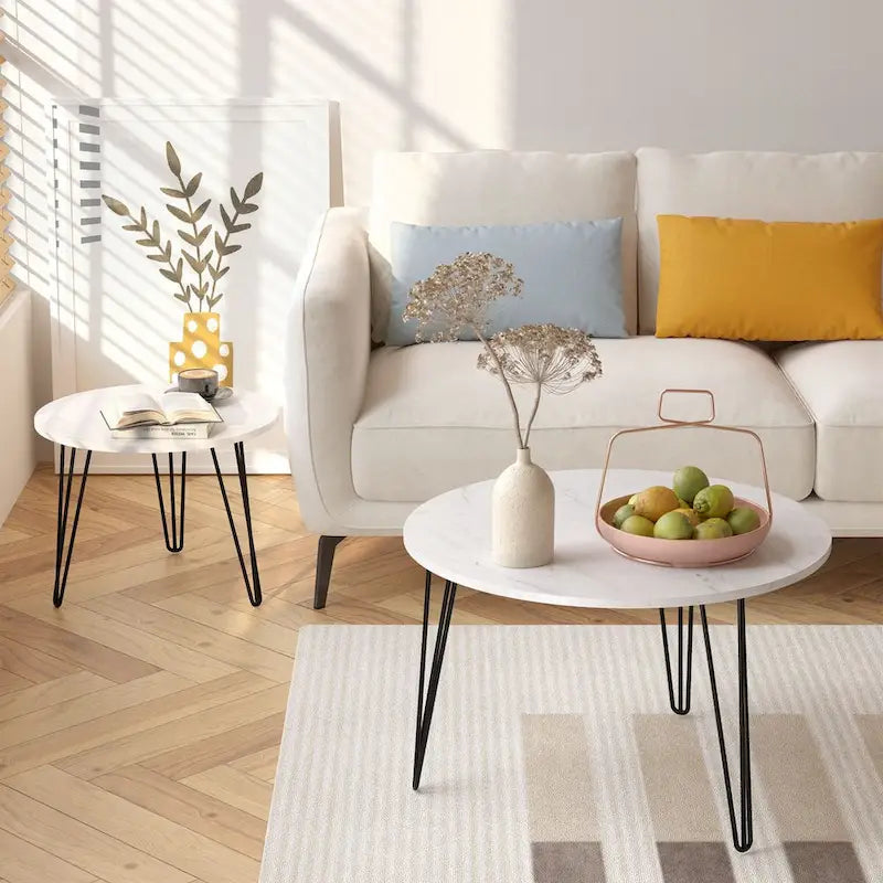 27.56 Round Nesting Coffee Table Set of 2